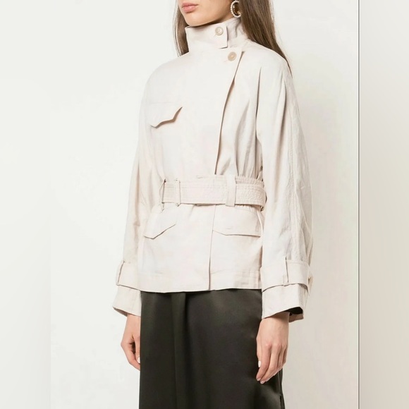 NWT Vince Linen Notched Lapels Short Belted Trench Jacket - Picture 5 of 10